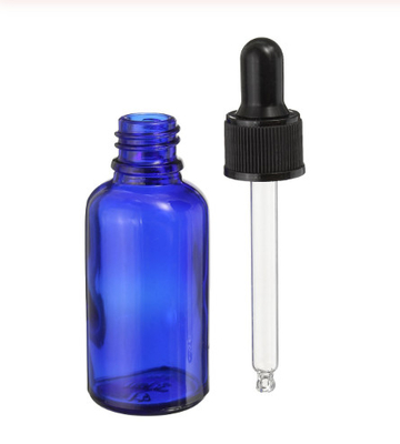 LinDeer 30ml Blue Glass Dropper Bottles With Black Plastic Cap