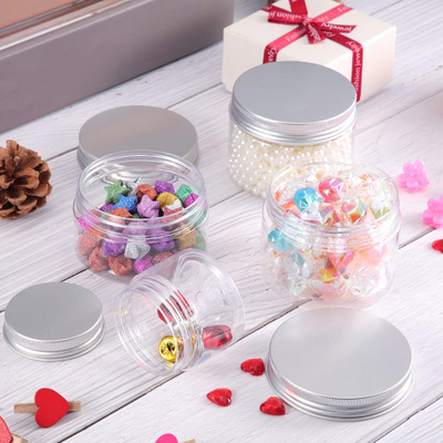 2.13 Inch Clear Plastic 4 Oz Cosmetic Jars With Lids With Lids Leakproof