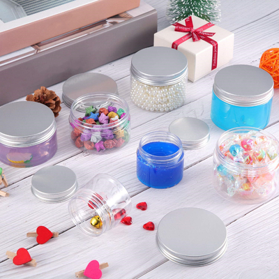 2.13 Inch Clear Plastic 4 Oz Cosmetic Jars With Lids With Lids Leakproof