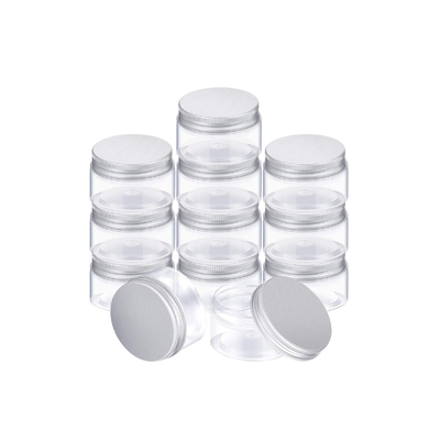 2.13 Inch Clear Plastic 4 Oz Cosmetic Jars With Lids With Lids Leakproof