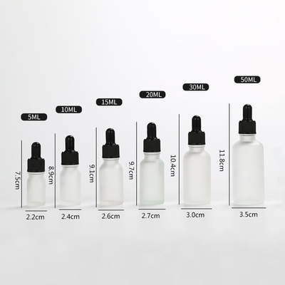 Multi Capacity Frosted Dropper Glass Essential Oil Bottles 5ml 10ml