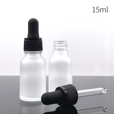 Multi Capacity Frosted Dropper Glass Essential Oil Bottles 5ml 10ml