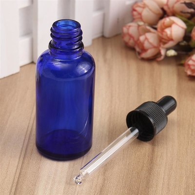 LinDeer 30ml Blue Glass Dropper Bottles With Black Plastic Cap