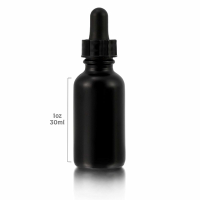 Cosmetic 30ml Eye Black Glass Bottle With Dropper Non Spill
