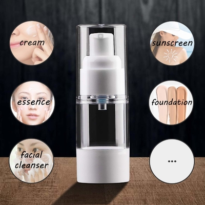 Plastic PP 15ml White Airless Pump Bottle Packaging Cosmetic