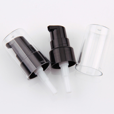 Smooth 20MM Black Cosmetic Lotion Pump With Full Clear Cover