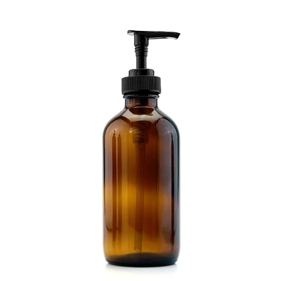PET Brown 500ml Plastic Lotion Bottle With 28MM Black Pump