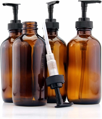 PET Brown 500ml Plastic Lotion Bottle With 28MM Black Pump