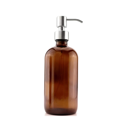 500ML Brown Glass Lotion Bottles With 28mm Pump Dispenser