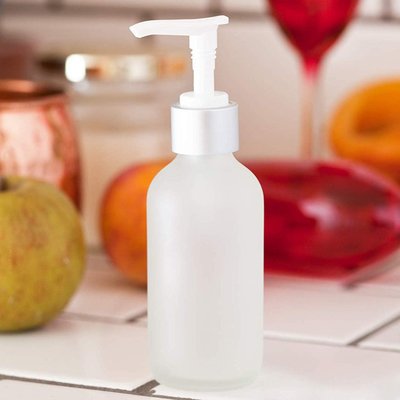 LinDeer White 100ml Frosted Glass Pump Lotion Bottle ODM
