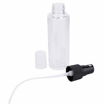 Transparent PET Plastic 100ml Cosmetic Jars With 24mm Pump